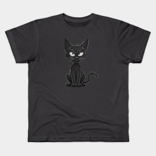 Black halloween kitty Kids T-Shirt